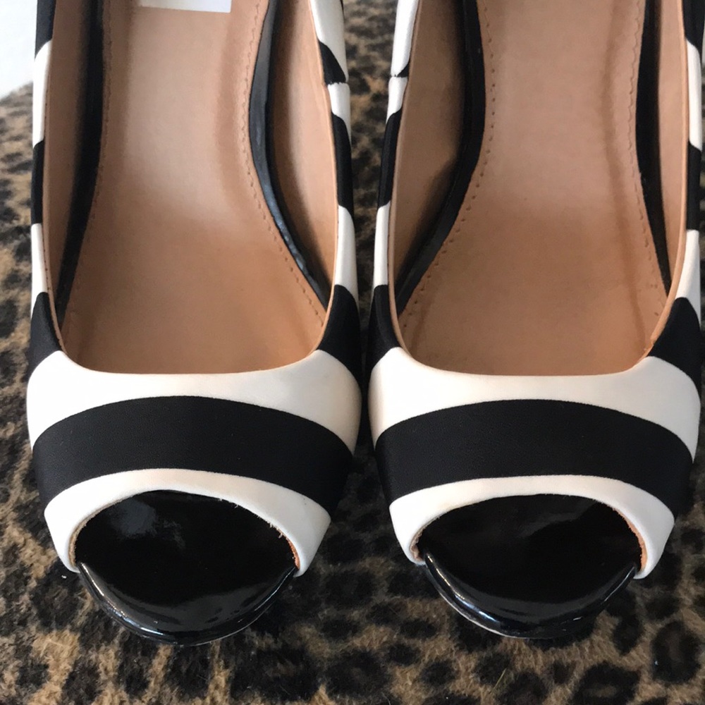 Black and white heels